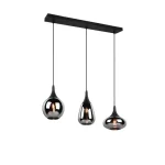 Trio LUMINA függeszték fém, üveg, fekete, füstszín, E14 - 317000332 Gyors szállítás