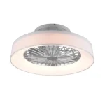 Népszerű Trio FARSUND ventilátoros lámpa fém, műanyag, szövet, króm, fehér, 3000K-6500K, 26.8W, 2600lm - R62662101