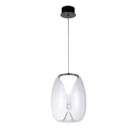 Ne maradj le Azzardo PAMELA függeszték fém, üveg, fekete, áttetsző, LED, 3000K, 15W, 1200lm - 5825