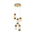 Vásárlói kedvenc Maytoni DROP függeszték fém, üveg, arany, LED, 3000K, 80W, 9300lm - MOD273PL-L80G3K