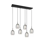 Trio BARRET függeszték fém, üveg, fekete, füstszín, fehér, E14 - 317500654 Végkiárusítás