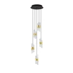 NovaLuce SENECA függeszték fém, akrill, fekete, arany, áttetsző, LED, 3000K, 41W, 3355lm - 9186939 Biztonságos vásárlás