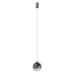 REDO IRIDES függeszték, fém, üveg, fekete, füstszín, LED, 2700K, 5W, 332lm - 01-4091 Expressz szállítás