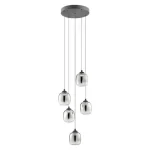 REDO KHADI függeszték, fém, üveg, fekete, füstszín, LED, 3000K, 26W, 1511lm - 01-3488 Korlátozott ajánlat