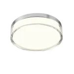 Rendeld meg most REDO FRISBI mennyezetlámpa, fém, műanyag, króm, fehér, áttetsző, LED, 3000K-4000K, 12W, 698lm, IP44 - 01-3727