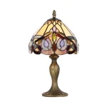 Prezent TIFFANY asztali lámpa fém, üveg, sokszínű, E14 - 1705 Kedvezmény