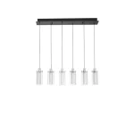 NovaLuce LUNE függeszték fém, üveg, fekete, króm, áttetsző, LED Triac, 44W, 3000K, 1450 Lm - NL-9520012 Gyors kiszállítás