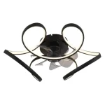 Végkiárusítás Globo LORIS ventilátoros lámpa fém, akril, fekete, fehér, LED, 30W, 220-2200lm, 3000K-6000K - 03638