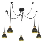Prezent MESCALA függeszték fém, fa, fekete, arany, E14 - 27525 Prémium