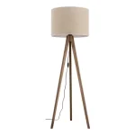 Újdonság TK Lighting GRAND állólámpa fém, fa, szövet, barna, bézs, E27 - TK-16017