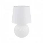TK Lighting SANTANA asztali lámpa üveg, szövet, fehér, E27 - TK-16046 Vedd meg most