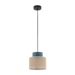 TK Lighting DUO függeszték fém, szövet, kék, természetes, E27 - TK-3257 Korlátozott ajánlat