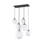 Prémium TK Lighting ESME függeszték fém, üveg, fekete, fehér, E27 - TK-4793
