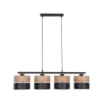 TK Lighting NICOL függeszték fém, fa, fekete, barna, E27 - TK-4802 Csak ma