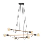 TK Lighting HELIX függeszték fém, fa, fekete, barna, E27 - TK-4950 Utolsó esély
