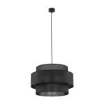 TK Lighting CALISTO függeszték fém, szövet, fekete, E27 - TK-4999 Korlátozott ajánlat
