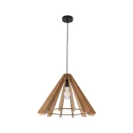Vásárlói kedvenc TK Lighting ERIS függeszték fém, fa, fekete, barna, E27 - TK-6586