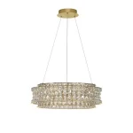 Szuper akció NovaLuce CELYSIA függeszték fém, kristály, arany, áttetsző, LED, 56W, 3500K, 4592 Lm - NL-9019774