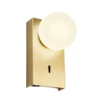 Vásárlói kedvenc Redo NORMA fali lámpa fém, üveg, arany, opál, LED, 5W, 330lm, 3000K - 01-4657