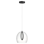 Végkiárusítás AzzardoNICOLE függeszték fém, üveg, fekete, áttetsző, LED, 8W, 3000K, 640Lm - AZ-6195