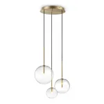 Outlet IdealLux EQUINOXE függeszték fém, üveg, sárgaréz, borostyán, áttetsző, G4 - 339702