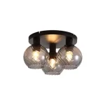Searchlight Radiance mennyezeti lámpa fém, üveg, fekete, füstszín, E27, 60W - 44521SM Végkiárusítás