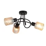 Olcsó Searchlight Knot mennyezeti lámpa fém, üveg, fekete, borostyán, E14, 40W - 23603-3BK
