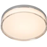 Népszerű Lucide PLANO fürdőszobai mennyezet lámpa fém, akril, króm, opál, LED, 16W, 1200lm, 2700K-4000K, IP44 - 78151/18/61