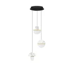 NovaLuce DORINfüggeszték fém, üveg, fehér, fekete, arany, áttetsző, LED, 18W, 2700K, 1206Lm - 9214187 Kiárusítás