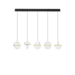 Outlet NovaLuce DORINfüggeszték fém, üveg, fehér, fekete, arany, áttetsző, LED, 30W, 2700K, 2168Lm - 9214191