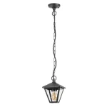 Rabalux Paravento kültéri függeszték fém, üveg, fekete, áttetsző, E27, IP44 - 7149 Újdonság