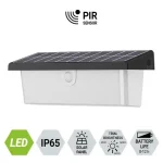 Prezent ALEA kültéri fali solar lámpa mozgásérzékelővel műanyag, fekete, LED, 2800K - 3200K, 8W, 450lm, IP65 - 65282 Kiárusítás