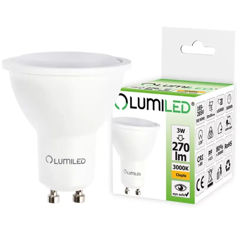 LED izzó GU10 3W = 30W 270lm 3000K 120° LUMILED Utolsó esély