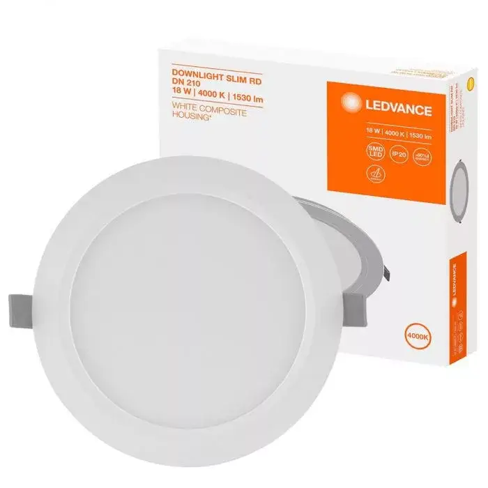 Süllyesztett LED panel 18W 4000K DOWNLIGHT Slim DN210 LEDVANCE kerek Olcsó