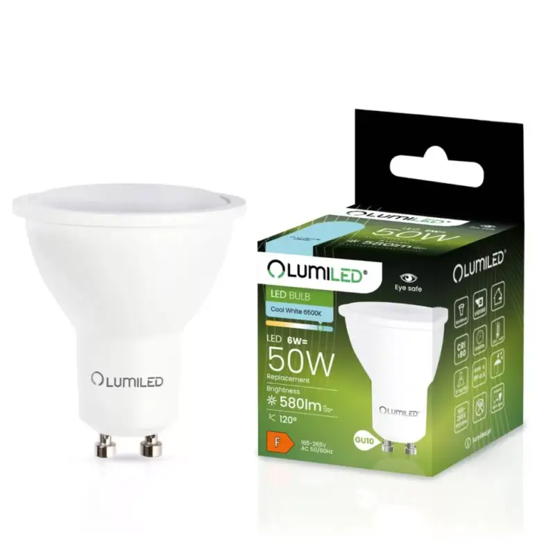 GU10 LED izzó 6W = 60W 580lm 6500K hideg 120° LUMILED Rendeld meg most