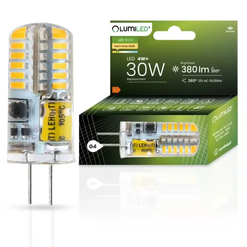 Bestseller G4 CAPSULE LED izzó 4W = 30W 380lm 3000K 360° LUMILED