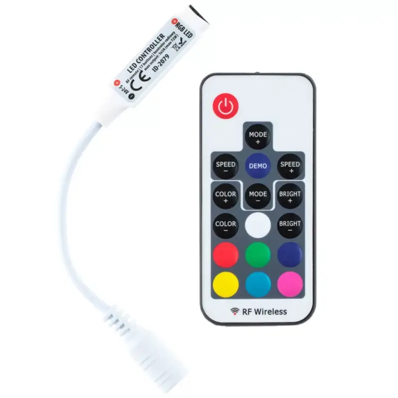 Azonnal elérhető Rádióvezérlő RGB LED szalagokhoz 72W 2x3A + RF REMOTE 5V ~ 24V DC