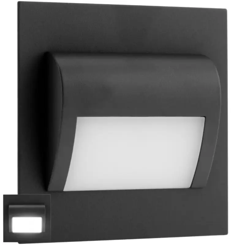 Olcsóbb DECORUS 9 LED 1.2W Graphite ProVero lépcsőházi lámpatest Cold