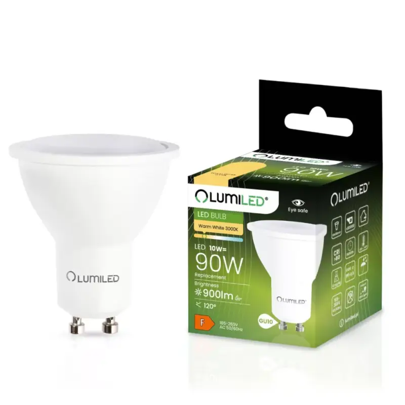 GU10 LED izzó 10W = 80W 900lm 3000K 120° LUMILED Szezonális akció