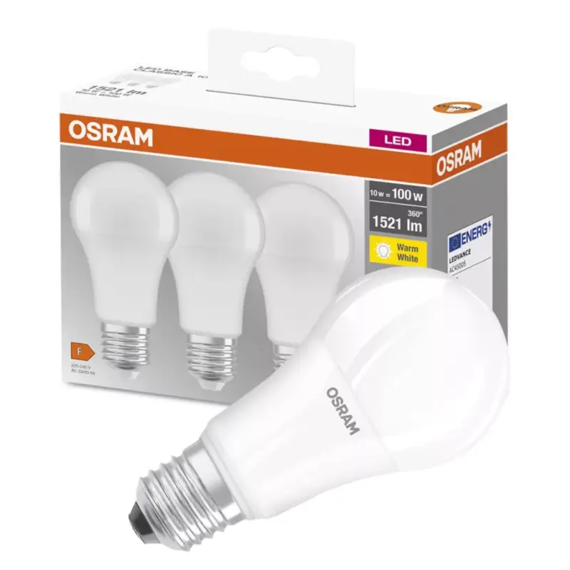 Újdonság 3db LED izzó E27 A60 14W = 100W 1521lm 2700K360° OSRAM