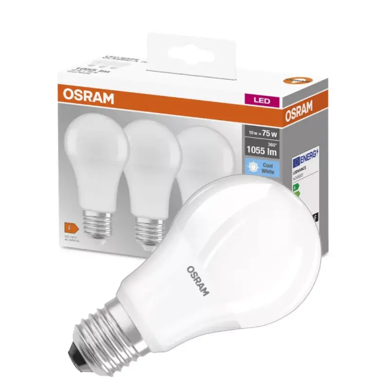 3db LED izzó E27 A60 10W = 75W 1055lm 4000K semleges 200° OSRAM alap Legkelendőbb