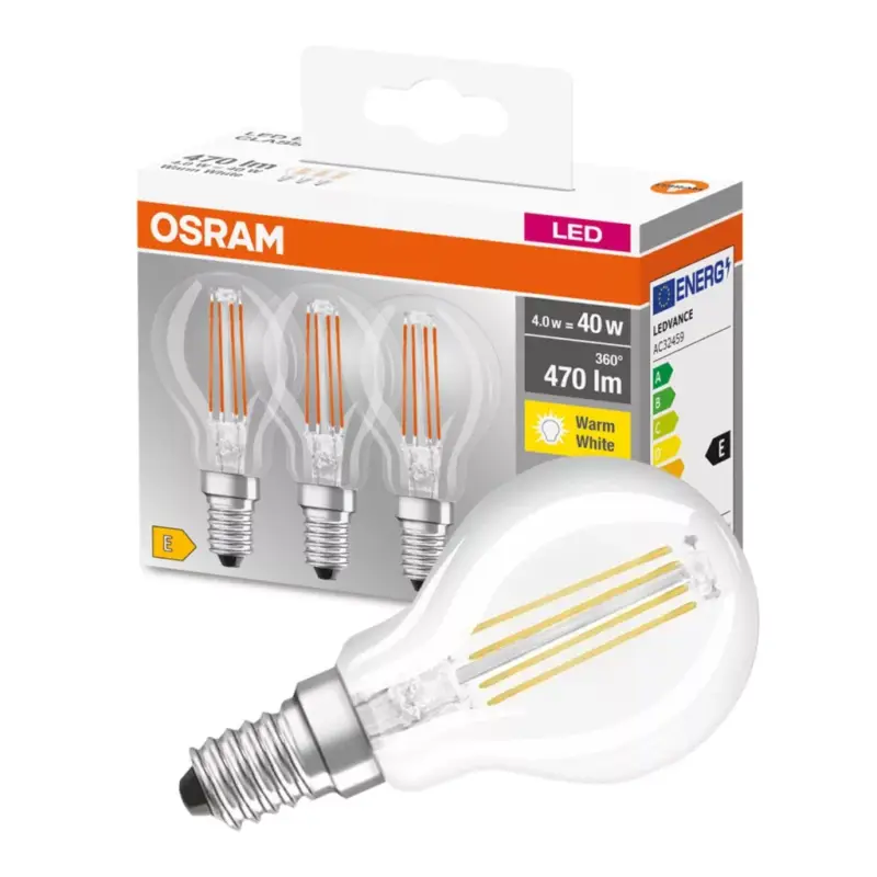 3dbLED izzó Gömb E14 P45 4W = 40W 470lm 2700K 320° OSRAM Kedvezmény