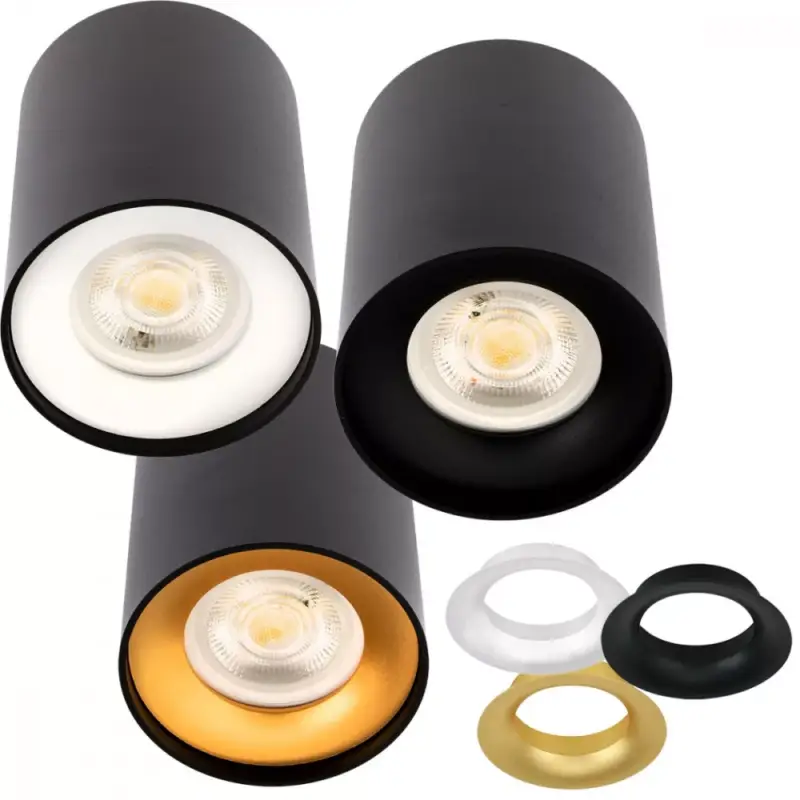 Gyors kiszállítás HALOGÉN felületre szerelhető SPOT TUBE lámpatest LED GU10 TRIO-hoz, fekete
