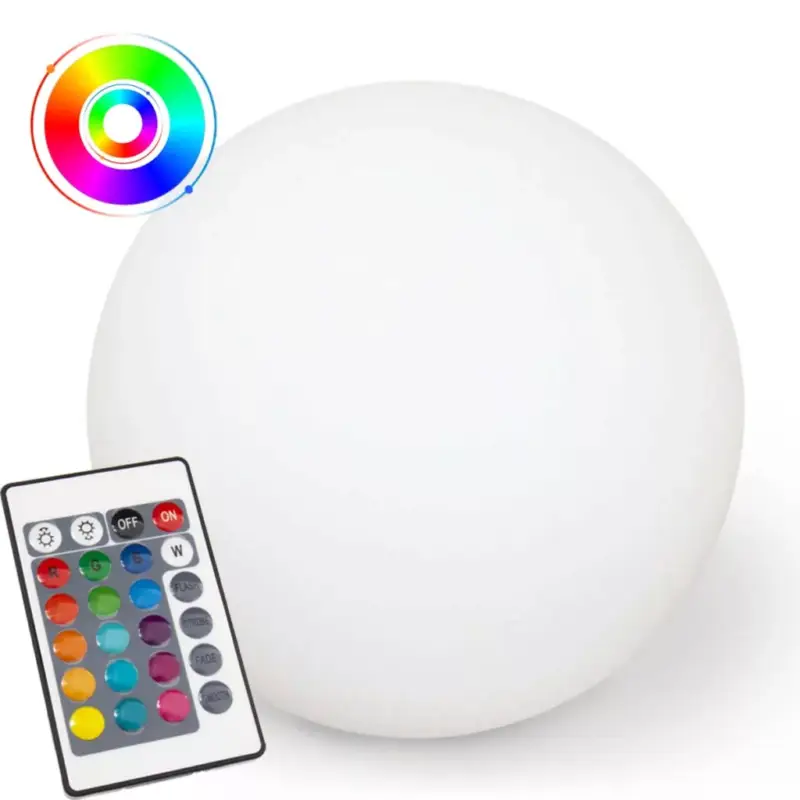 Kerti labda SOLÁR LÁMPA a kertbe TERRESTRIAL LED RGB 20cm + távirányító Újdonság