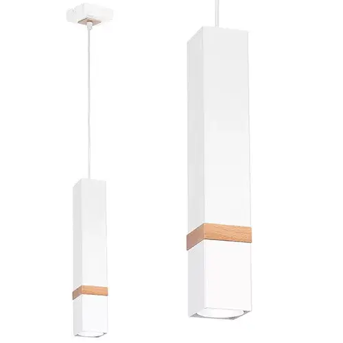 Függesztett lámpa skandináv stílusú loft fehér MiLAGRO VIDAR 1x GU10 Fém + fa Kiárusítás