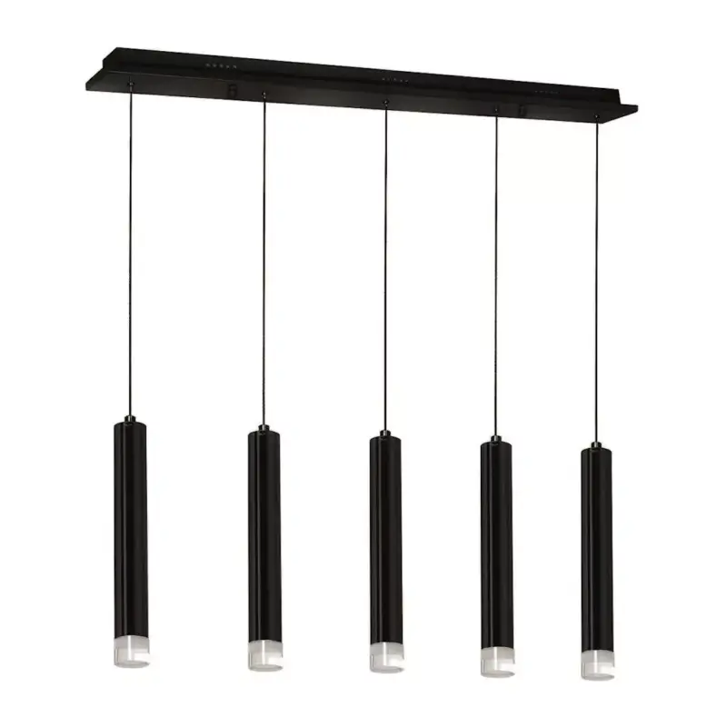 Szezonális akció CARBON csöves függőlámpa 5X5W LED fekete IP20 Fém és akril modern minimalista stílusú Milagro