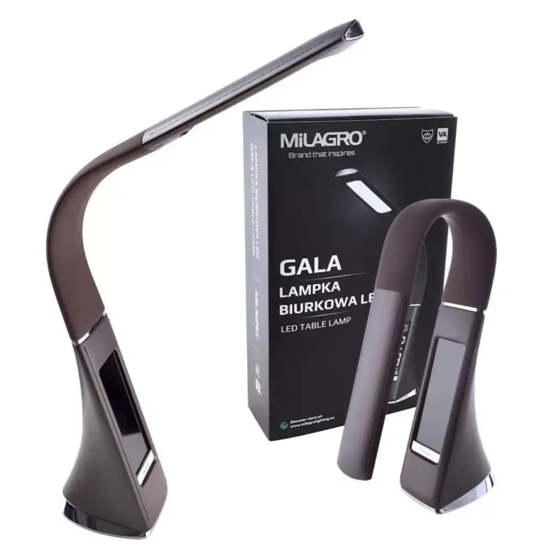 LED asztali lámpa GALA 6W Barna IP20 kijelzővel Milagro műanyag Expressz kézbesítés