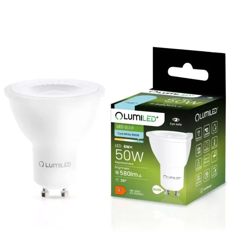 Vedd meg online GU10 LED izzó 6W = 50W 580lm 6500K hideg 36° LUMILED