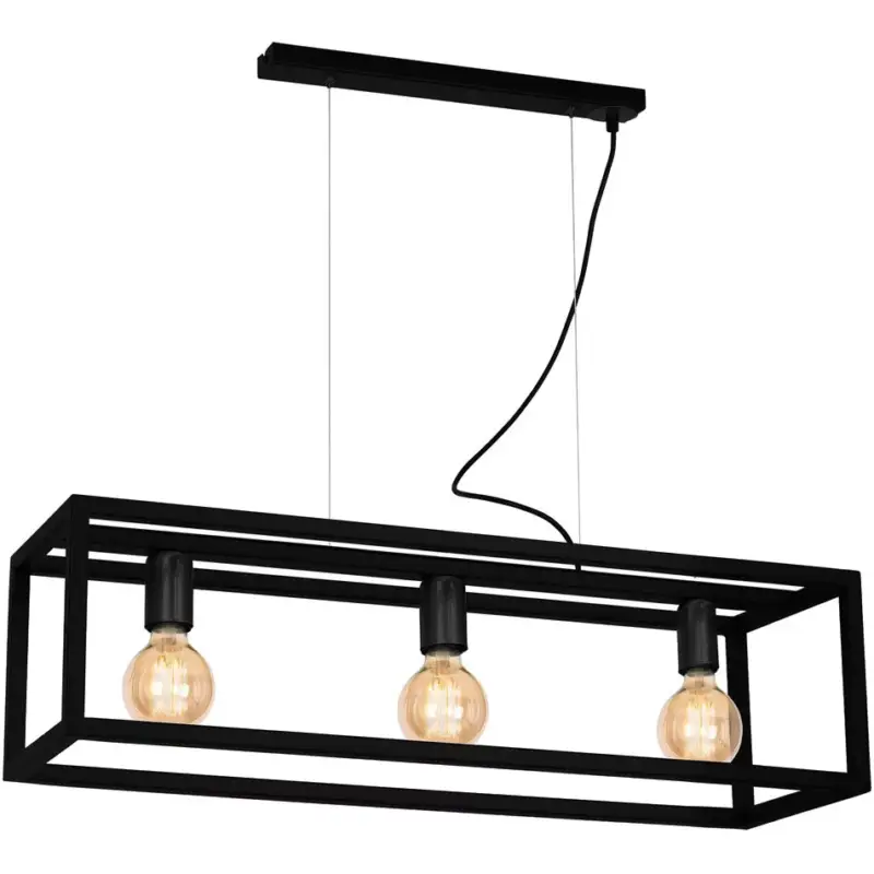 Árengedmény Modern fekete fém függőlámpa CAGE 3x E27 MiLAGRO