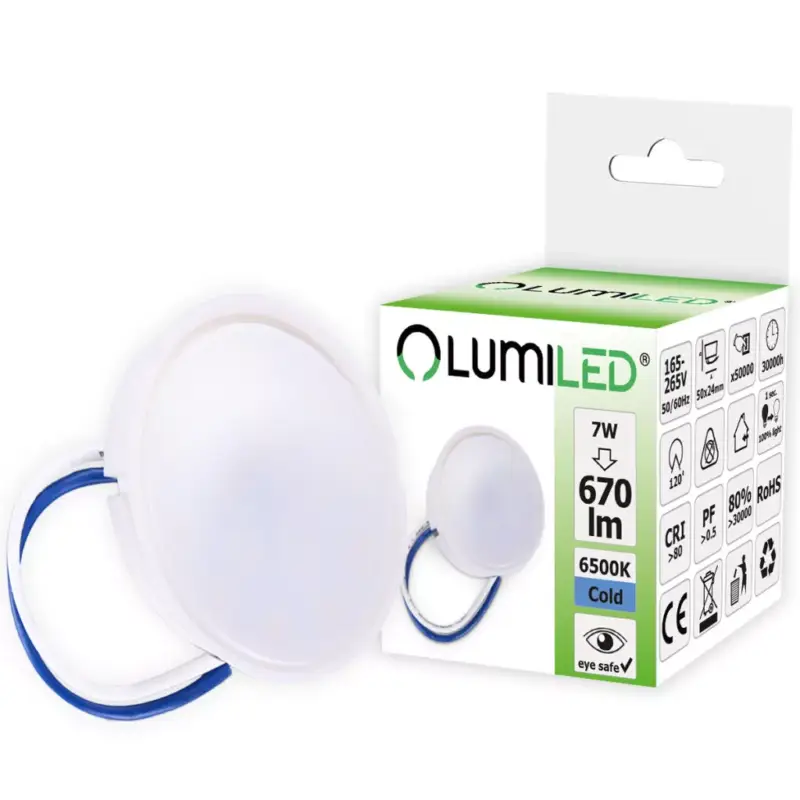 Szuper ajánlat Betét LED-es lámpatestekhez MR16 INSERT Modul Milky 7W = 70W 120° 670lm 6500K Cold LUMILED